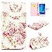 Produktbild KSHOP Zubehörteil Case Cover für Samsung Galaxy J5 Hülle Luxus PU Leder Bookstyle Handyhülle Taschen SchaleUltra Slim Smart Ledertasche Flip Etui mit Standfunktion Schale Anti-Schock Schutzhülle Magnetverschluss Muster Prägung Erleichterung - Rosa Rosen in voller Blüte +Metall Touch-Pen Rose