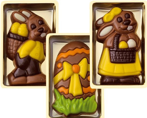 Schokoladen Geschenkbox Ostern, 36 Stück je 10g, 3-fach sortiert, einzeln verpackt Größe: 65x40 mm - Ostern Geschenke Ostern Geschenke - Schokolade