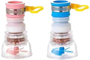 XINGSUI Boquilla de grifo giratoria a prueba de salpicaduras de 2 piezas, dispositivo de ahorro de agua del grifo, utilizado en grifos plegables de cocina, baño y ducha (2 colores)