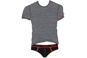 SICEM Completo Intimo Milan Ufficiale T-Shirt + Slip Elasticizzato Uomo S M L XL XXL Grigio Nero MI11056GR