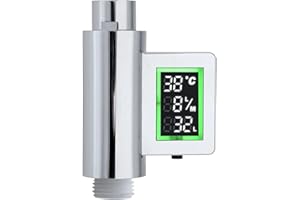 LOWENERGIE Temporizador de ducha con medidor de flujo de agua y ahorro de energía, impermeable, autoalimentado
