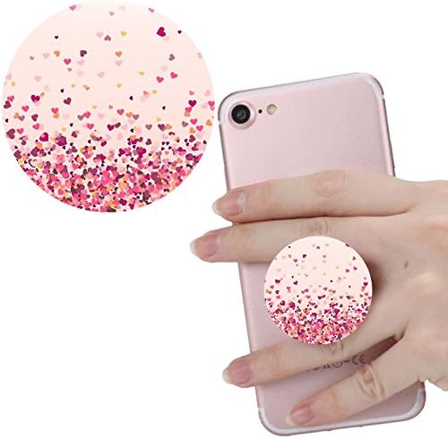 Expanding Stand and Grip for Smart phones and Tablets,pop Multi-function Mounts and Mount cellular phone Holder socket Collapsible White Pink Love heart