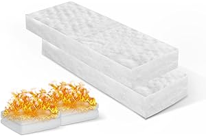 YUETTYY Esponja de lana de cerámica, 4 esponjas de bioetanol para chimenea, 30 x 10 x 2,5 cm, alimentada con gel de etanol, aumenta el tiempo de combustión, proporciona una hermosa llama a niveles