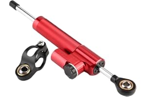 pour amortisseur de direction rouge EBTOOLS Moto Amortisseur de Direction, Universels et PièCes Moto Stabilisateur D'Amortisseur de Direction en Alliage D'Aluminium de Moto Bleu et Noir, Rouge et Noi