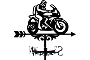 INFUNLY Wetterfahne Für Motorräder Vintage Schwarz Metall Windrichtungsanzeiger Dekoration 13.7