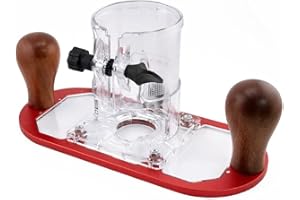 Jotekonoby Oberfräsen-Basis, Aluminiumlegierung, Holz-Trimmer-Basis mit doppelseitigen Griffen für Laminat-Trimmen, Fräsen, Werkstatt, kompatibel mit RT0700C DRT50, 65 mm Innendurchmesser, Rot