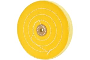 OBLUESKY 150 mm Paño disco de pulido amarillo mediano (70 capas) para lijadora de mesa con orificio de mandril de 12,7 mm