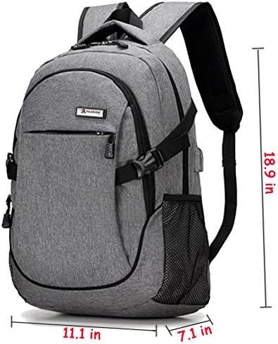 Laptop Computer Backpack Trustbag Business Water Resistant Polyester Laptop Backpack with USB Charging Port and Fits Under 17-Inch Laptop and Notebook (Black)