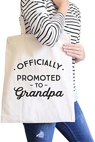 365 Printing Officially Promoted to Grandpa Gift Canvas Bag for Pregnancy Reveal