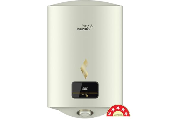 V-Guard Victo DG 15 Litre Water Heater, Stylish Digital Display Free PAN India Installation & Connection Pipes worth INR 700 Energy Efficient 5 Star Rating 7 Year Inner Tank Warranty by V-Guard