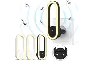 bubbacare Répulsif antiparasitaire à ultrasons, électronique Antiparasitaire Intérieur, Antiparasitaire pour Moustiques, Souris, Araignées, Cafards, Mouches, Lot de 4