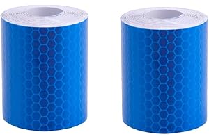 BigTron Bande Réfléchissante, Haute intensité Ruban Réfléchissant Adhésif-Auto Imperméabiliser Sécurité à Marquer 50mm x 3M 2 Rouleaux Bleu