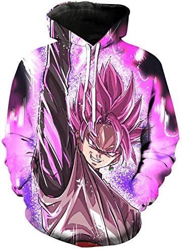 FULANDA Dragon Ball 3D Printed Hoodie Pullover Sweater Sweatshirts with Pocket (Pink, XL)