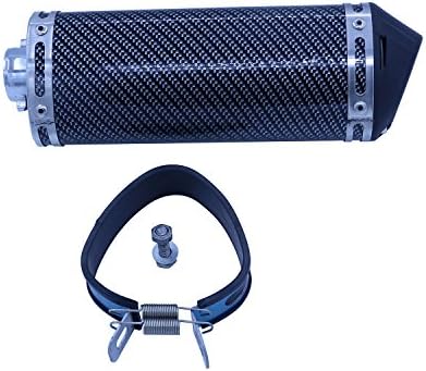 JHMOTO 38mm Carbon fiber Color Exhaust Muffler With Movable Silencer Mute Fit Motorcycle Scooter Dirt Pit Bike Scooter ATV KLX TTR SSR