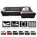Produktbild Cavadore Ecksofa Lucas / Kunstleder-Couch mit Steppung und Schlaffunktion / Inkl. Bett und Bettkasten / Longchair rechts / 287 x 81 x 165 (BxHxT) / Kunstleder schwarz