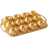 Nordic Ware 95377 Bundtlette Pan 75. Yıl D&ouml;n&uuml;m&uuml; &Ouml;rg&uuml;l&uuml; Bundt Bites, Altın, 3,5