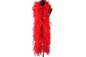 CYCFMYYLY Feather Boa for Fancy Dress and Crafts, 2 Meters Long - Approx 80 G Feathers Boa DIY Girl's Fancy Dress Accessories Christmas Carnival, 2022 Halloween Costume Accessory Holiday Decors(Red)