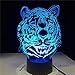 Produktbild orangeww Nachtlicht 3d Illusion/dekoratives Licht / 7 Farbfernnoten-Nachtlichter/Weihnachtsgeschenk/Halloween-Geschenk/Tigerkopf