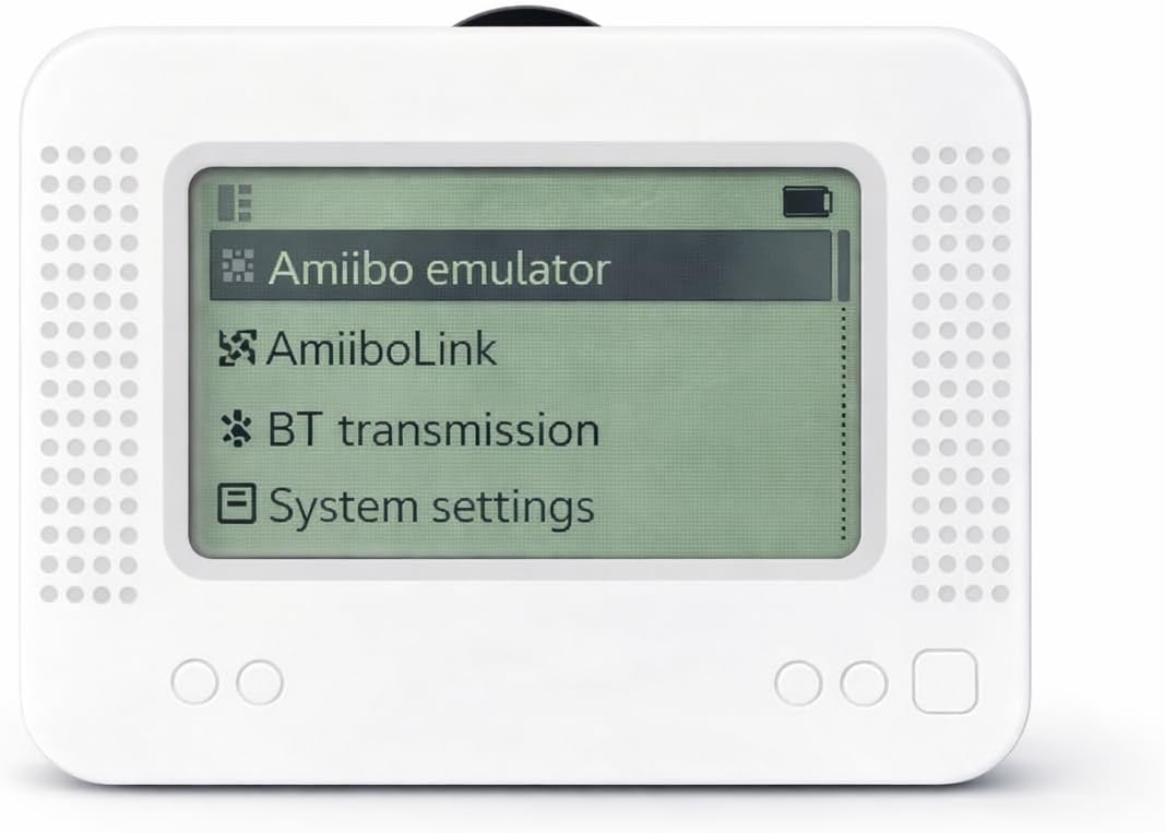 Allmiibo Smart NFC Emulator for Nintendo Switch & 3DS with 1.2" OLED Screen, 3000 NFC Storage, 50+ Game Support, Rechargeable