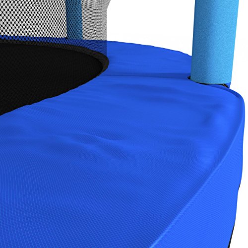 Kinetic Sports Trampolin Kinder Indoortrampolin Jumper 140 cm Randabdeckung Stangen gepolstert, Gummiseil-Federung Sicherheitsnetz Pink oder Blau - 7