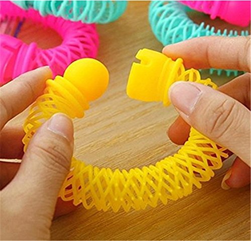 Lockenwickler,DIY Bunte Curler Roller Lockenwickler -große Wickler,Magie Doughnut Donut Sticks Rollers Kreis Spiral-Plastikhaar Rolle Ringlets Welle Friseurpflege Frisur Maker DIY Haar-Styling-Werkzeug,6 Stück - 5