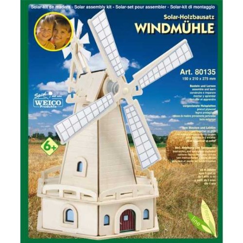 Preisvergleich Produktbild Weico 80135 - Solar Holzbausatz, Windmühle