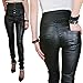 Produktbild Kunstlederhose High Waist Lederimitat Jeans Bikerhose Hose Gr.XS S M L XL, Farbe:schwarz;Hosengröße:S