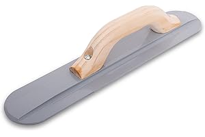 Lisseuse à main Marshalltown avec manche en bois, magnésium, pour sol et béton, dimensions de la lisseuse : 305x79 mm