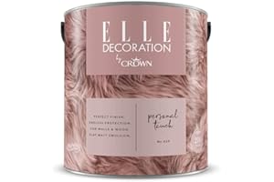 Crown ELLE DECORATION Personal Touch No. 429, 2,5 L, extra-matte Premium Wandfarbe für Innen, für Wände und Holz, hohe Deckkraft, Innenfarbe,mitteltöniges wunderschönes Rouge