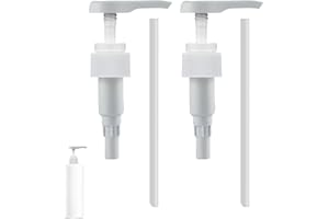 BFUZXY 2 Stück Dosierpumpe 1L Sirup,Pumpspender Sirup Spender,Pumpaufsatz Für Flaschen,Dosierpumpen für Best Body Nutrition Vital Drink Zerop,Dosierspender Sirupspender Wiederverwendbar mit Schläuchen (Weiß)