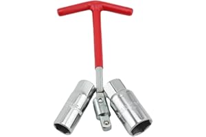 MIKIULY Llave Bujias, Llave de Bujías en Forma de T, Forma de T Saca Bujias, Juego de Llaves para Bujías, Llaves de Bujía con Mango en T de 16/21 mm, Accesorios Coches, Universales para Bujías de Coche y Moto