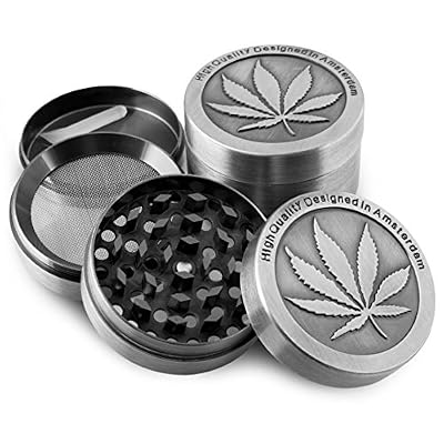 Formax420 Zinc Alloy Tabac Broyeur 50 mm 4 Piece with Pollen Catcher Free Scraper