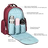S-ZONE 16 Taschen Baby Windeltasche Wickelrucksäcke Organizer Wasserdicht Multifunktionale Oxford Stoff Reiserucksack mit Wickelauflage und Kinderwagen Riemen - 4