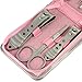 Liying®Professional Personal Manicure Set Travel Grooming Pedicure Kit Tool Set In Leather Wallet Pouch Gifts (Pink)