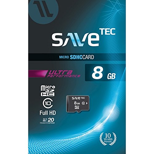 Savetec Speicherkarte 8 GB micro SDHC UHS-1 Ultra bis zu 20MB/s Class 10 für Smartphone Tablet Notebook PC Chip Hersteller Samsung - 2