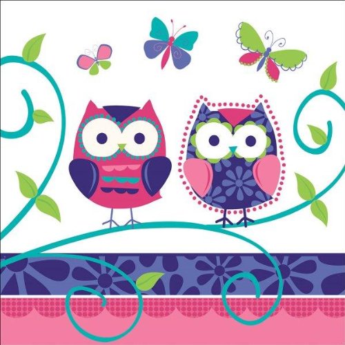 32-teiliges Partyset * TRENDY EULEN * mit 8 Teller, 8 Becher, 16 Servietten und Deko // Kindergeburtstag Set Kinder Geburtstag Party Mottoparty Owl Eule - 4