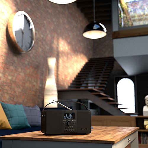 AZATOM Â® Multiplex D1 Stereo DAB/DAB+/FM Alarm Clock Radio with Bluetooth 4.0 - The very latest Screen Technology with scrolling text and RDS - Dual Alarm with Snooze Function - Large built-in battery allows you to listen to Radio and Music anywhere with upto 10 hours playtime - Play music from your Smartphone or Tablet through Bluetooth - USB Charging for your phone and tablet - Future Ready - British Design and Engineering, [Importado de UK]