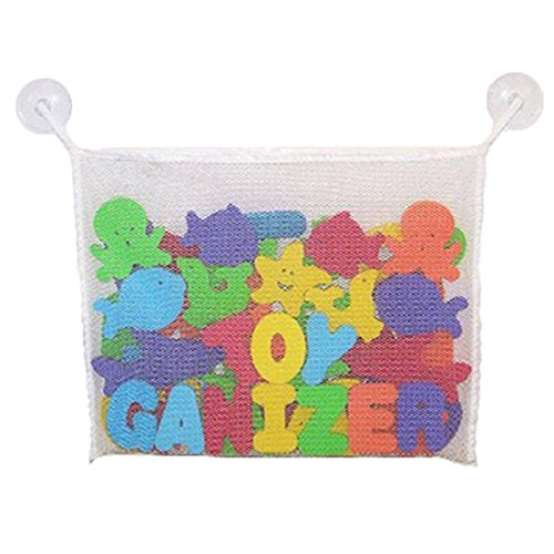 Lalang Kids Baby Bath Time Toys Storage Suction Bags Children Toys Organizer Bag (white)