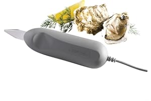 Sweet Alice - Couteau à huîtres automatique inox - Lame en acier inoxydable, gris, 25W - Ouvrez vos huîtres facilement avec ce couteau à percussion !