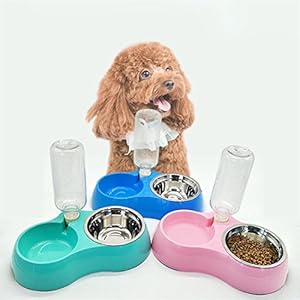 Haustier Schalen Wasser Spender, Zum Klein Mittel Groß Hund Katze Wasser Essen Halter Hündchen Kätzchen Gericht Automatisch Wassermann, 1 Packung , Green , M