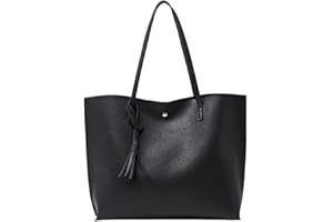 YZDZSW Ladies Handbag, Black Tote Bag for Ladies, Handbags for Women Soft Leather Large Capacity Waterproof Modern Handbag for Work School Shopping Leisure