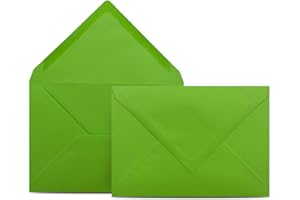 ‎COLOURS 4-YOU BY GLÜXX-AGENT 100 Briefumschläge DIN C6 Hellgrün Grün - 11,4 x 16,2 cm - Kuverts mit 80 g/m² Nassklebung spitze Klappe - Umschläge ohne Fenster - Colours-4-you
