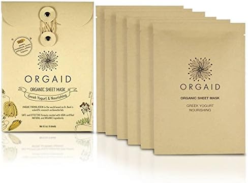 ORGAIDGreek Yogurt and Nurishing Organic Sheet Mask for Face | Made in USA (6 Sheets) …