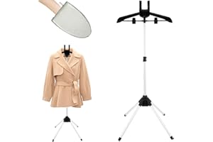 MIULINE Clothes Steamer Stand Garment Hanger Steaming Folding Telescopic Clothes Steamer Upright with Ironing Gloves Handheld Garment Steamer Rack Clothes Hanger for Steam Ironing Garment Steamer Accessories
