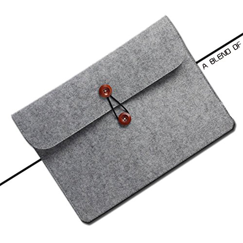 XGUO Button ShockProof MacBook Air iPad Pro 11.6-15.4 Zoll Filz Sleeve Hülle Ultrabook Laptop Tasche für Apple MacBook Air/ MacBook Pro und vieles mehr (11.6 Zoll, Grau) - 5