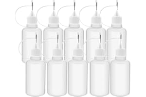 TBeautfave Needle Bottle Applicator, 10ml Glue Bottle with Needle Tip Caps Liquid Dropper Filling Bottles, Applicator Bottle, Suit for DIY Quilling Craft, Acrylic Painting, Small Gluing Projects