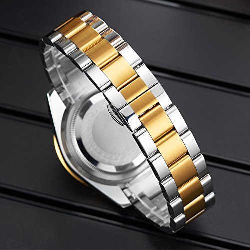 Herren-Uhren-Edelstahl-Mnner-30M-Wasserdicht-Luxus-Design-Datum-Kalender-Gro-Mode-Armbanduhr-Geschfts-Beilufig-Sport-Kleid-Analog-Quarz-Schwer-Uhr-mit-Grn-Zifferblatt-Silber-Gold-Uhrenarmband