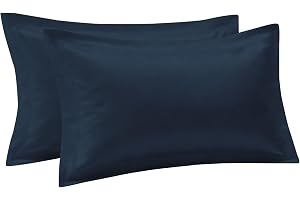 Pizuna set med 2 Örngott 50X75 cm marinblå 400 Trådar 100% bomull