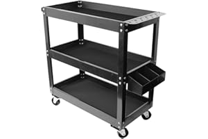 JOMAFA - CARRO DE TALLER PARA HERRAMIENTAS 3 BANDEJAS CON SOPORTES PARA HERRAMIENTAS Y SPRAYS, BOTES, ETC