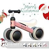 KORIMEFA Draisienne Bébé 1 an Vélo Bébé 10-24 Mois Vélo sans Pédales pour Filles Garçons Jouet Premier Anniversaire Cadeau Noël (Rose)